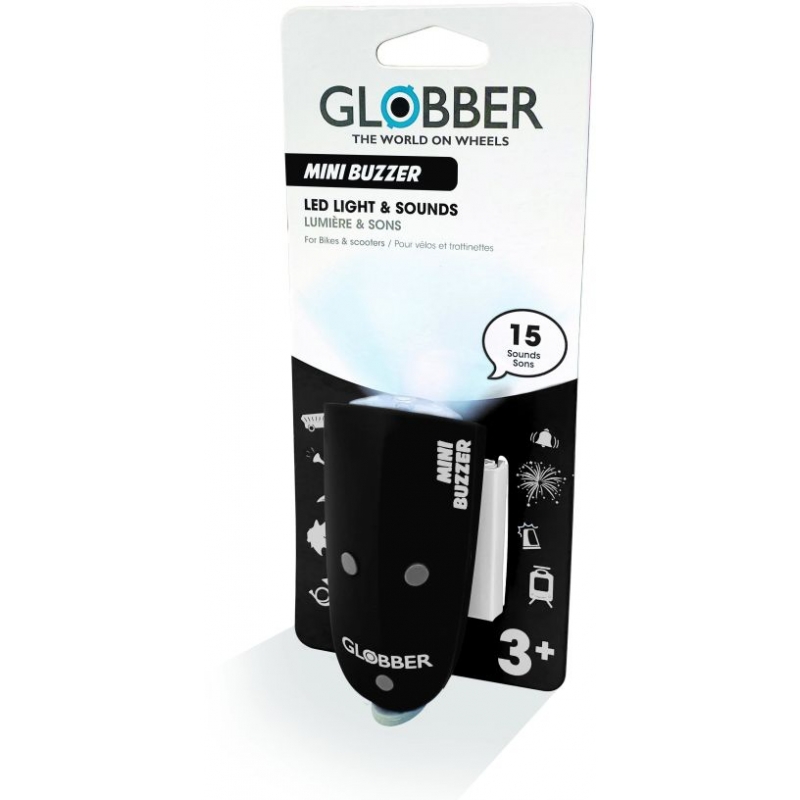 Globber Mini Buzzer Black (530-120) κόρνα με φως για ποδήλατο & πατίνι Dalavikas bikes