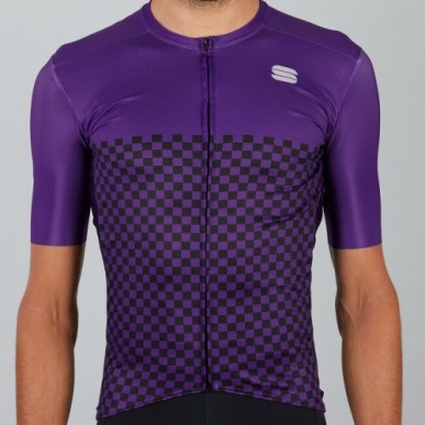 Μπλούζα με κοντό μανίκι Sportful CHECKMATE Jersey S/S - Violet