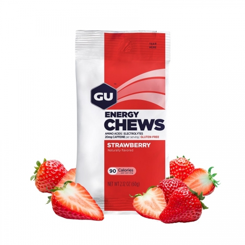 Gu Energy Chews Strawberry Μασώμενες καραμέλες ενέργειας Δαλαβίκας bikes