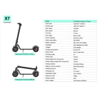 Cyclo X7 Black-Grey Ηλεκτρικό Πατίνι- Scooter