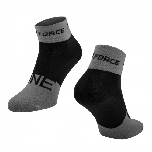 Force One Γκρι-Μαύρο κοντές ποδηλατικές κάλτσες Δαλαβίκας bikes