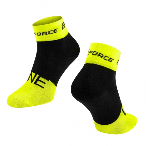 Force One Κίτρινο-Μαύρο κοντές ποδηλατικές κάλτσες
