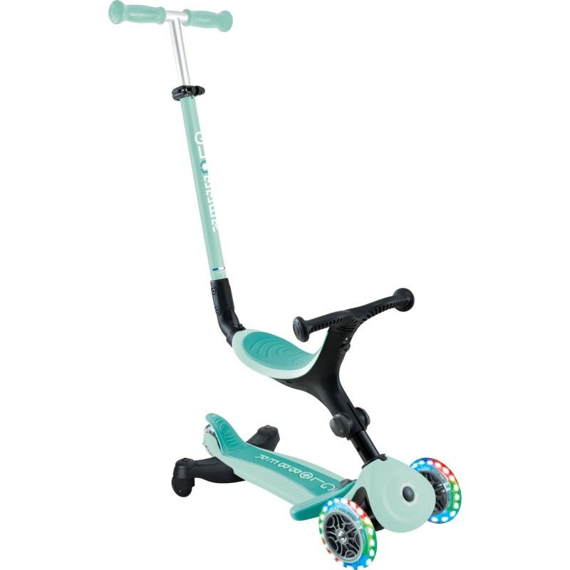 Globber Scooter Foldable Go. Up Active Lights 360 Mint παιδικό Πατίνι- Scooter- καρότσι-περπατούρα 3-1