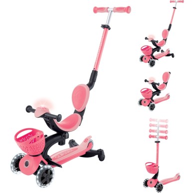 Globber Scooter Go-Up Baby Lights 360 Pink παιδικό Πατίνι- Scooter- καρότσι-περπατούρα 3-1