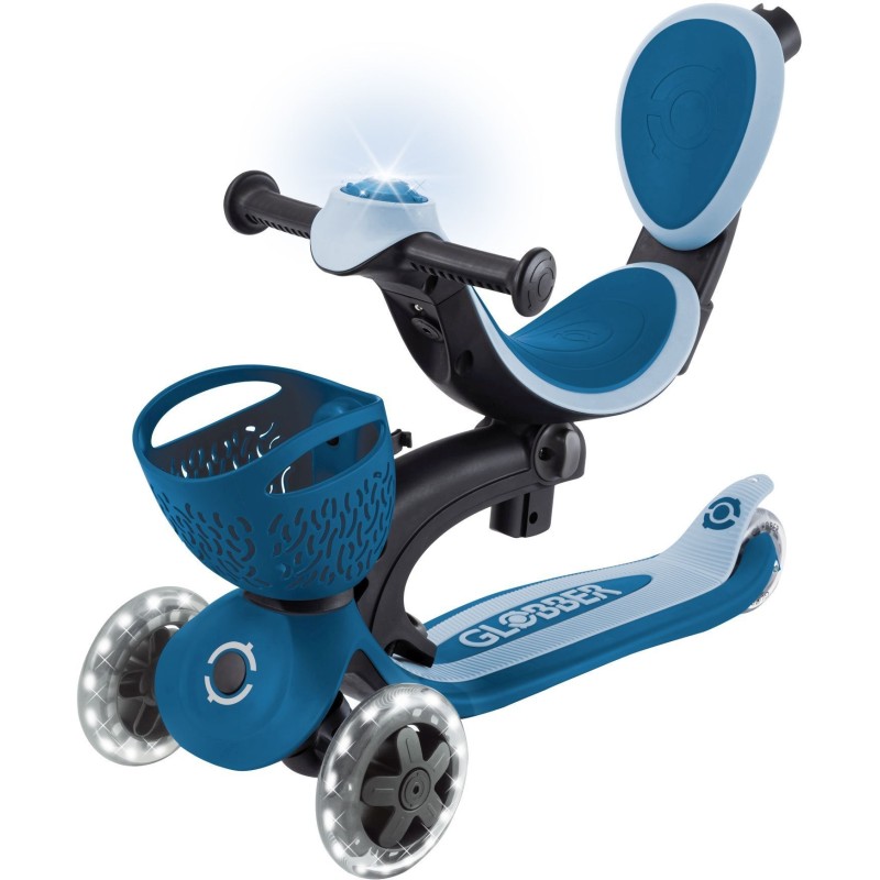 Globber Scooter Go-Up Baby Lights 360 Blue παιδικό Πατίνι- Scooter- καρότσι-περπατούρα 3-1