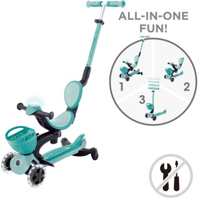 Globber Scooter Go-Up Baby Lights 360 Βεραμάν παιδικό Πατίνι- Scooter- καρότσι-περπατούρα 3-1