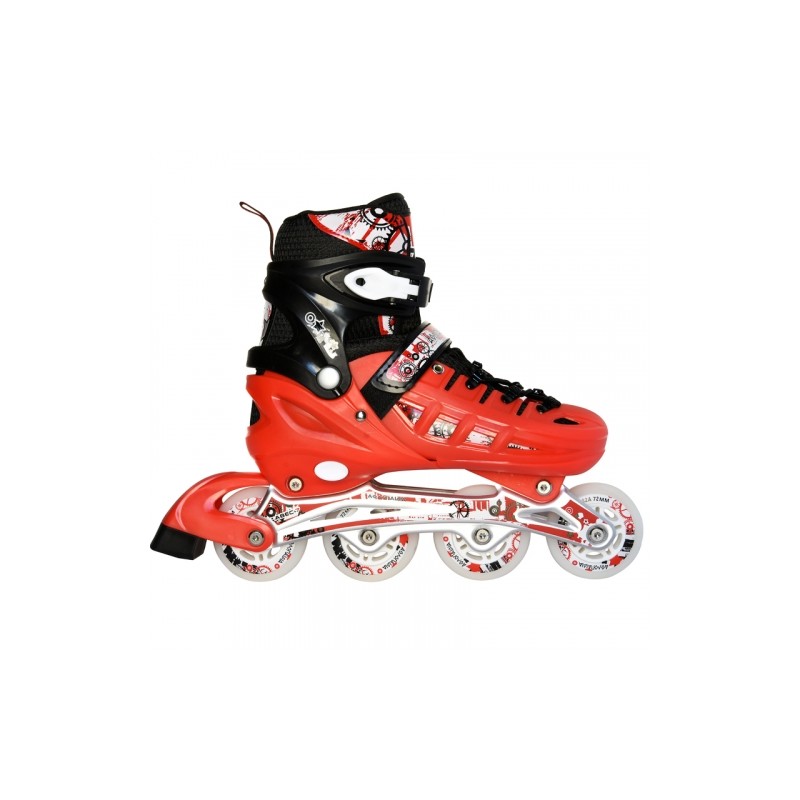 Inline Skates Athlo 10305 αυξομειούμενα με κούμπωμα και Velcro, red - πολλά νούμερα Inline Skates Athlo 10305 αυξομειούμενα με κούμπωμα και Velcro, red - πολλά νούμερα