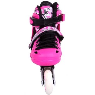 Inline Skates Athlo 10305 αυξομειούμενα με κούμπωμα και Velcro, pink - πολλά νούμερα