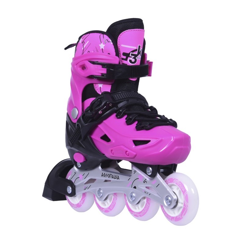 copy of Inline Skates Athlo 10305 αυξομειούμενα με κούμπωμα και Velcro, pink - πολλά νούμερ