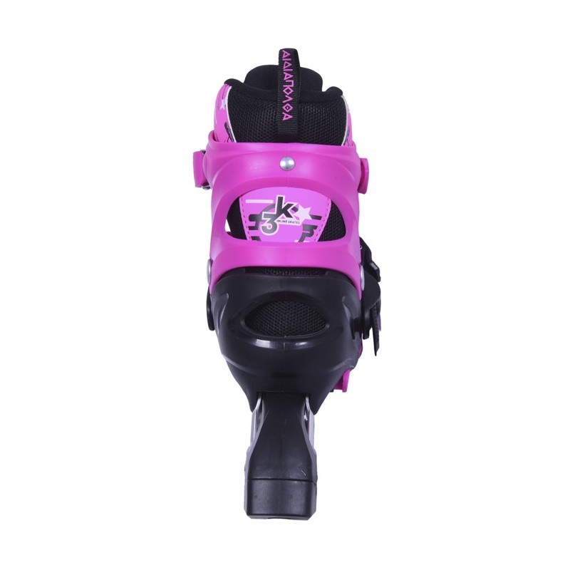 Inline Skates Athlo 10306p αυξομειούμενα με κούμπωμα και Velcro, pink - πολλά νούμερα Inline Skates Athlo 10306p αυξομειούμενα με κούμπωμα και Velcro, pink - πολλά νούμερα