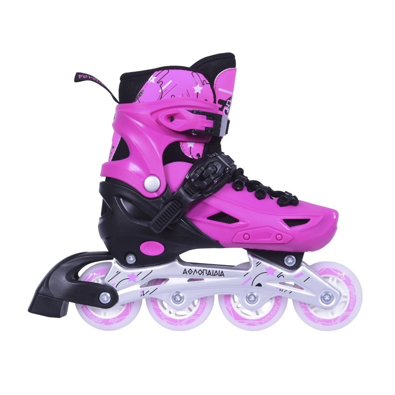 copy of Inline Skates Athlo 10305 αυξομειούμενα με κούμπωμα και Velcro, pink - πολλά νούμερ