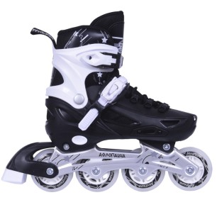 Inline Skates Athlo 10306bl αυξομειούμενα με κούμπωμα και Velcro, black - πολλά νούμερα