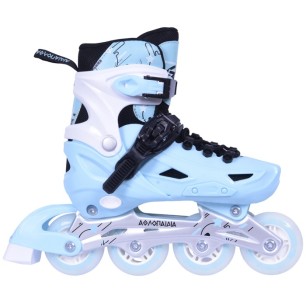 Inline Skates Athlo 10306bl αυξομειούμενα με κούμπωμα και Velcro, blue πολλά νούμερα