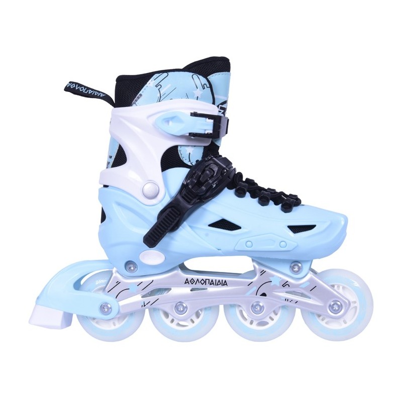 Inline Skates Athlo 10306bl αυξομειούμενα με κούμπωμα και Velcro, blue πολλά νούμερα