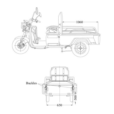 E-RIDE CARGO MINI (72V/32AH Μολύβδου) 25 KM/H - Ηλεκτρικό τρίκυκλο scooter -χωρίς δίπλωμα