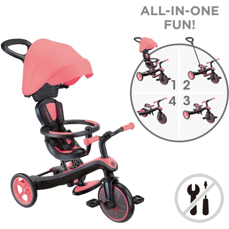 Globber Trike Explorer 4 in1- Pink  Τρίκυκλο ποδήλατο bebe & ισορροπίας