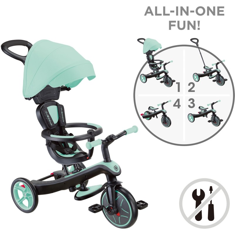 Globber Trike Explorer 4 in1- Mint Green Τρίκυκλο ποδήλατο bebe & ισορροπίας