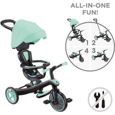 Globber Trike Explorer 4 in1- Mint Green Τρίκυκλο ποδήλατο bebe & ισορροπίας