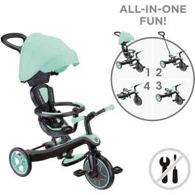 Globber Trike Explorer 4 in1- Mint Green Τρίκυκλο ποδήλατο bebe & ισορροπίας