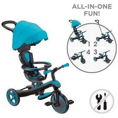 Globber Trike Explorer 4 in1-Teal Τρίκυκλο ποδήλατο bebe & ισορροπίας