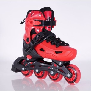 Inline Skates Athlo 1030 red αυξομειούμενα με κούμπωμα και Velcro, red πολλά νούμερα