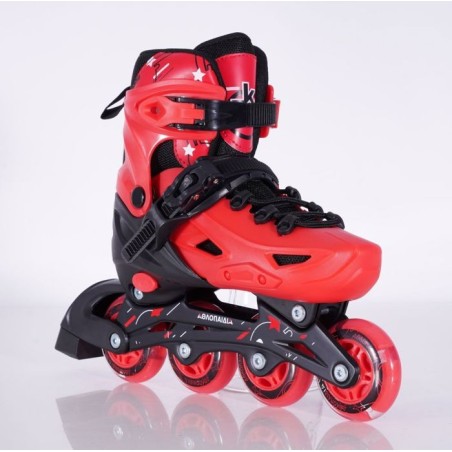 Inline Skates Athlo 1030 red αυξομειούμενα με κούμπωμα και Velcro, red πολλά νούμερα