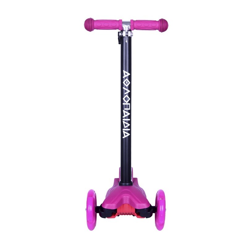 ΑΘΛΟΠΑΙΔΙΑ 3τροχο Πατίνι (Scooter) με Φωτιζόμενα Ροδάκια και βάση, φούξια