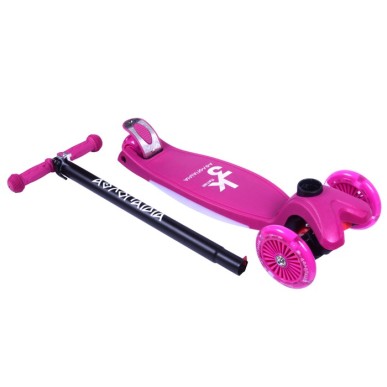 ΑΘΛΟΠΑΙΔΙΑ 3τροχο Πατίνι (Scooter) με Φωτιζόμενα Ροδάκια και βάση, φούξια