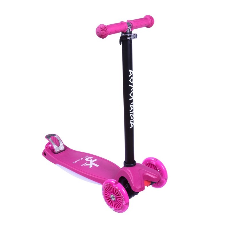 ΑΘΛΟΠΑΙΔΙΑ 3τροχο Πατίνι (Scooter) με Φωτιζόμενα Ροδάκια και βάση, φούξια