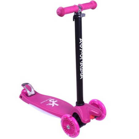 ΑΘΛΟΠΑΙΔΙΑ 3τροχο Πατίνι (Scooter) με Φωτιζόμενα Ροδάκια και βάση, φούξια