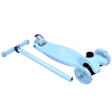 ΑΘΛΟΠΑΙΔΙΑ 3τροχο Πατίνι (Scooter) με Φωτιζόμενα Ροδάκια και βάση, γαλάζιο